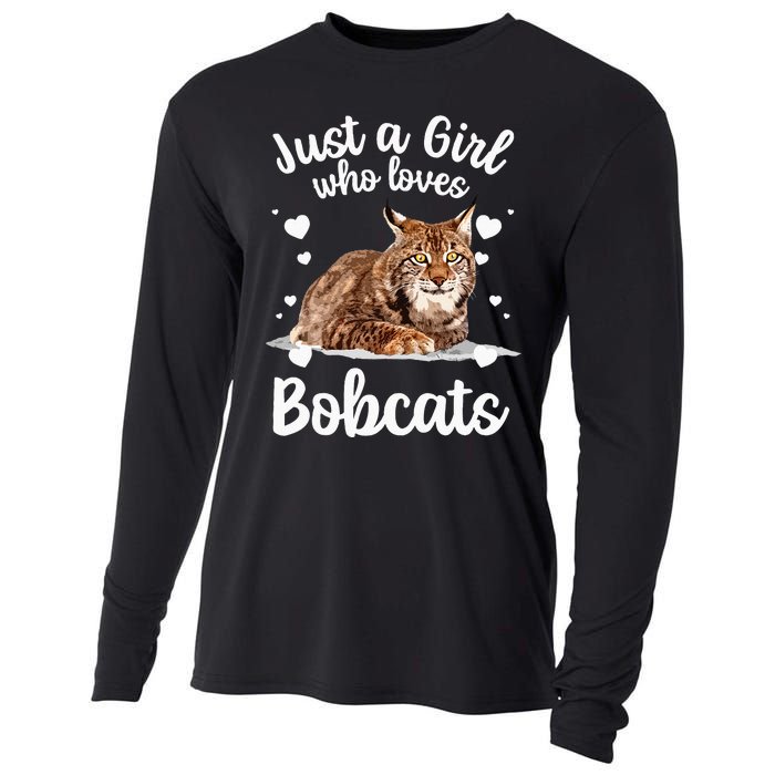 Funny Bobcat Design For Women Girls Pet Cat Bobcat Animal Cooling Performance Long Sleeve Crew