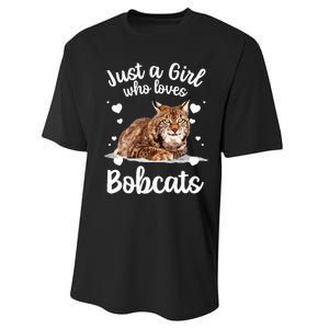 Funny Bobcat Design For Women Girls Pet Cat Bobcat Animal Performance Sprint T-Shirt