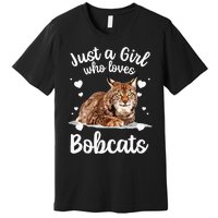 Funny Bobcat Design For Women Girls Pet Cat Bobcat Animal Premium T-Shirt