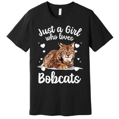 Funny Bobcat Design For Women Girls Pet Cat Bobcat Animal Premium T-Shirt