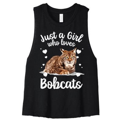 Funny Bobcat Design For Women Girls Pet Cat Bobcat Animal Women's Racerback Cropped Tank