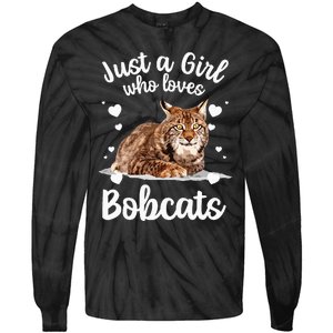 Funny Bobcat Design For Women Girls Pet Cat Bobcat Animal Tie-Dye Long Sleeve Shirt