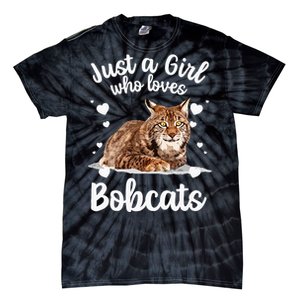 Funny Bobcat Design For Women Girls Pet Cat Bobcat Animal Tie-Dye T-Shirt