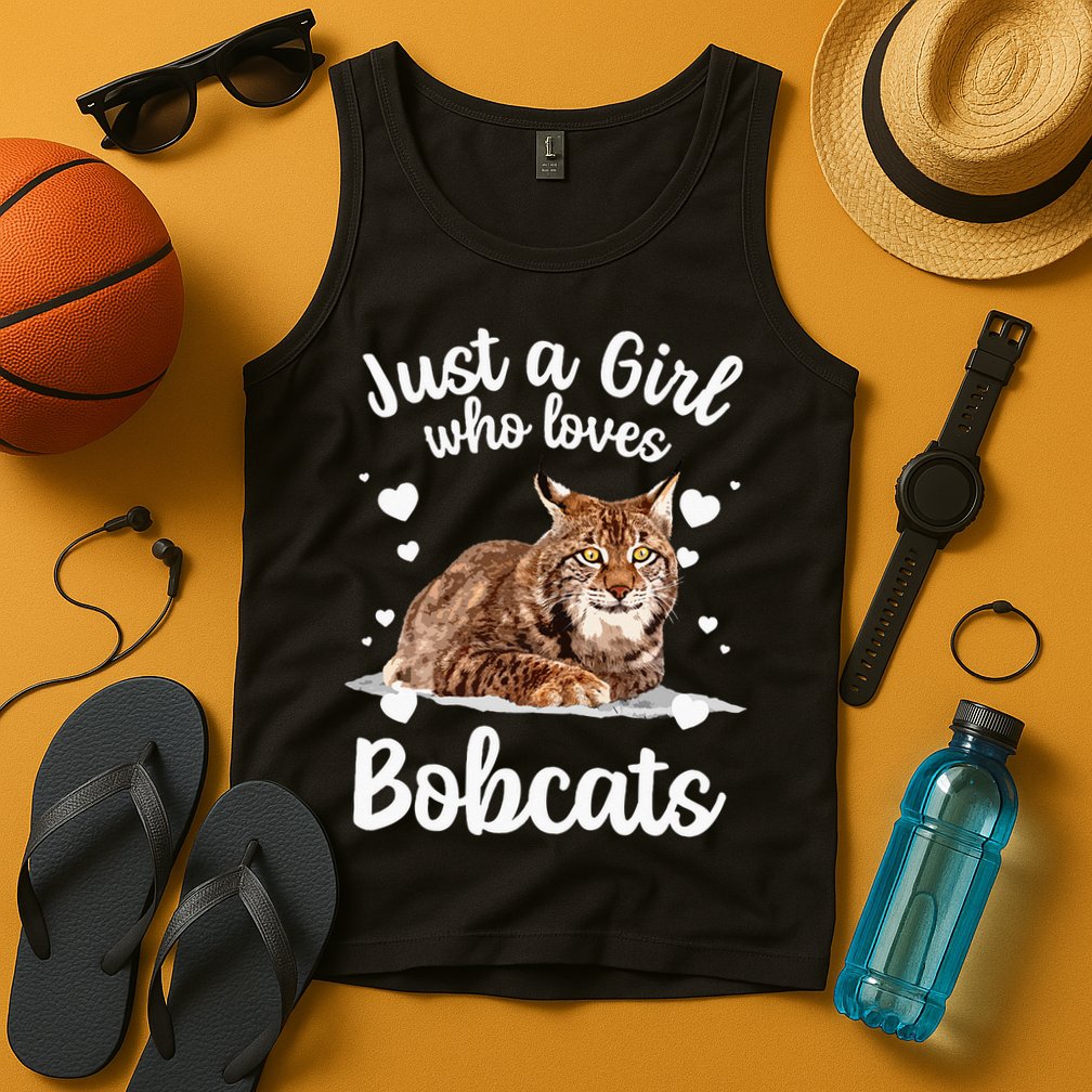 Funny Bobcat Design For Women Girls Pet Cat Bobcat Animal Tank Top