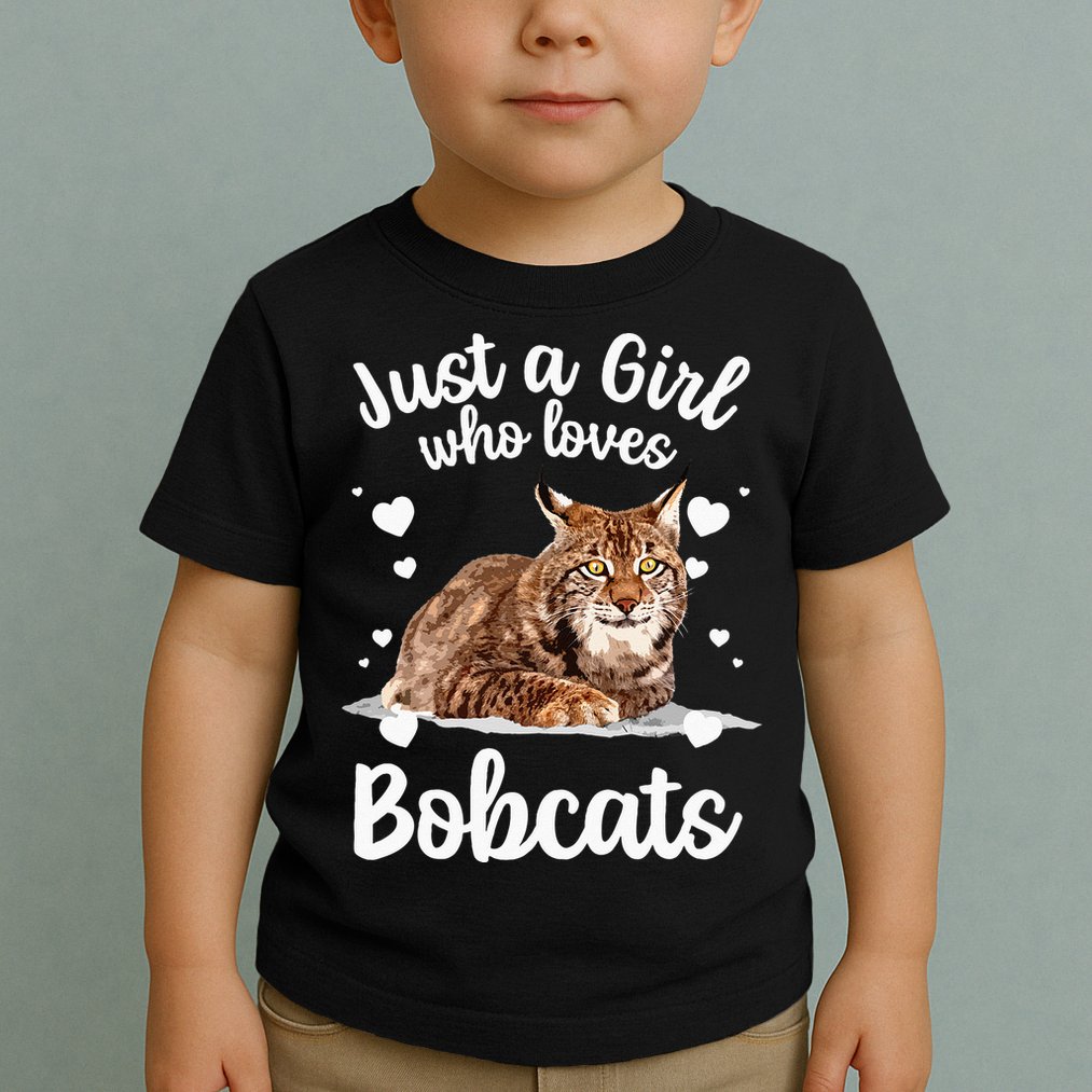 Funny Bobcat Design For Women Girls Pet Cat Bobcat Animal Toddler T-Shirt