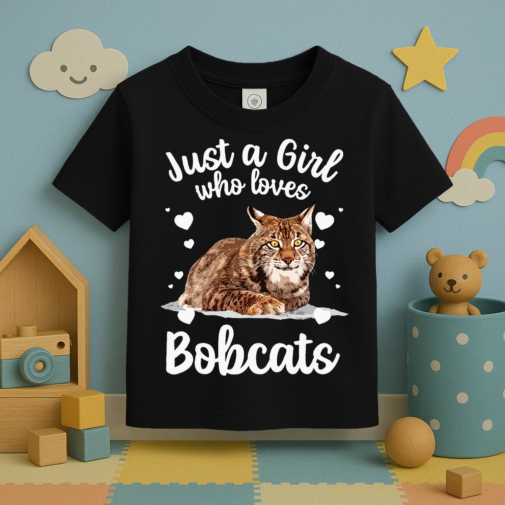 Funny Bobcat Design For Women Girls Pet Cat Bobcat Animal Toddler T-Shirt