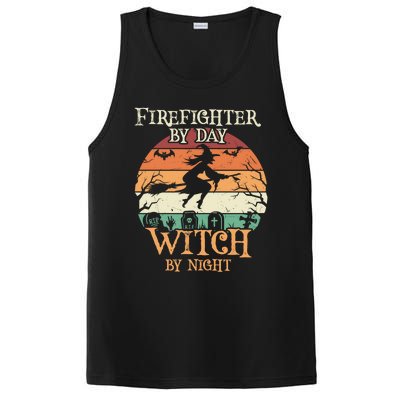 Firefighter By Day Witch By Night Halloween Gift PosiCharge Competitor Tank