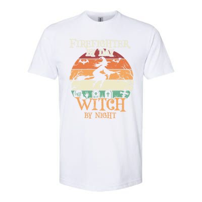 Firefighter By Day Witch By Night Halloween Gift Softstyle® CVC T-Shirt