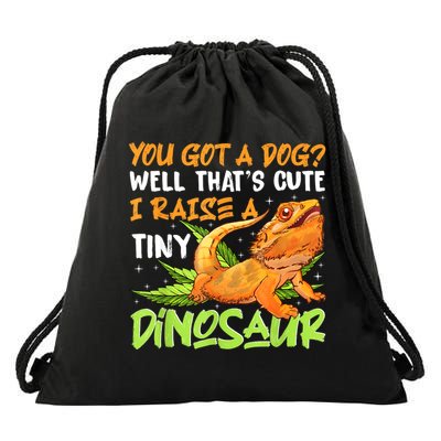 Funny Bearded Dragon Pet Reptile Lizard Lover Drawstring Bag