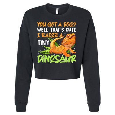 Funny Bearded Dragon Pet Reptile Lizard Lover Cropped Pullover Crew