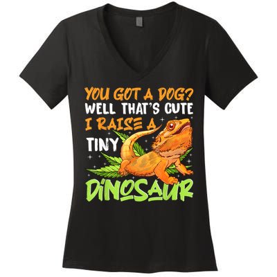 Funny Bearded Dragon Pet Reptile Lizard Lover Women's V-Neck T-Shirt