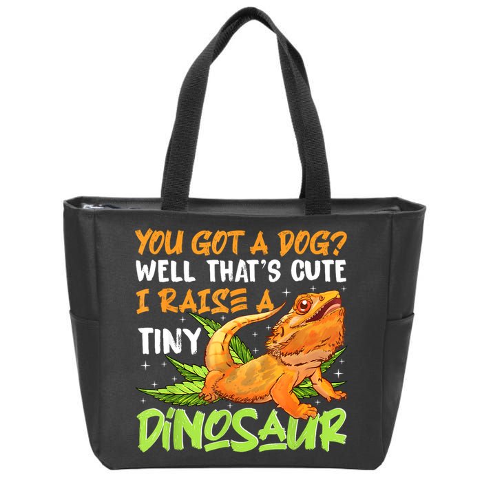 Funny Bearded Dragon Pet Reptile Lizard Lover Zip Tote Bag