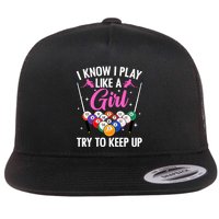 Funny Billiards Design For Pool Billiard Player Flat Bill Trucker Hat
