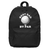 Funny Best Dad by Par Golf Player Father's Day 16 in Basic Backpack