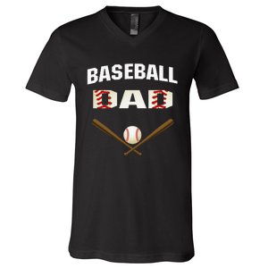 funny Baseball Dad Best gift idea for fathers tee V-Neck T-Shirt