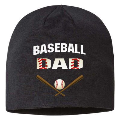 funny Baseball Dad Best gift idea for fathers tee Sustainable Beanie