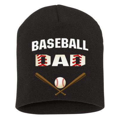 funny Baseball Dad Best gift idea for fathers tee Short Acrylic Beanie