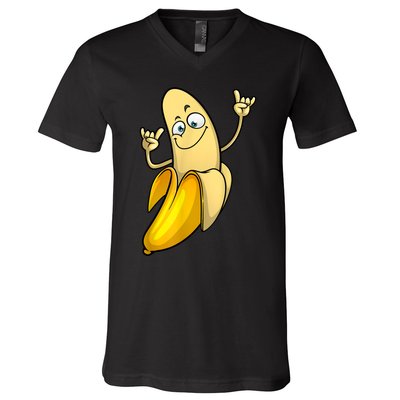 Funny Banana Designs For Men Women Fruit Lover Farming Food V-Neck T-Shirt