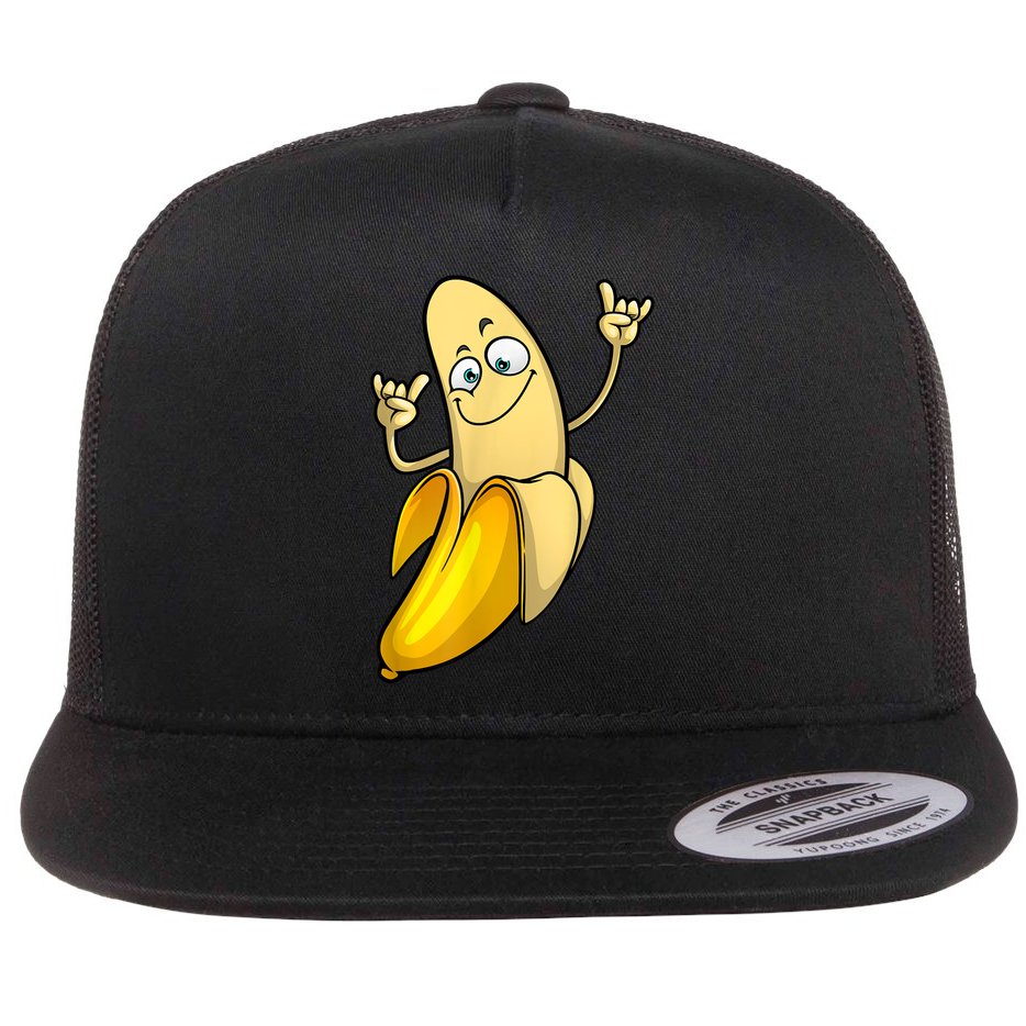 Funny Banana Designs For Men Women Fruit Lover Farming Food Flat Bill Trucker Hat