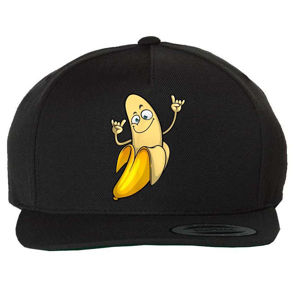 Funny Banana Designs For Men Women Fruit Lover Farming Food Wool Snapback Cap