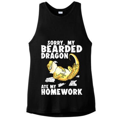 Funny Bearded Dragon Reptile Funny Lizard Bearded Dragon Ladies PosiCharge Tri-Blend Wicking Tank