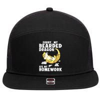 Funny Bearded Dragon Reptile Funny Lizard Bearded Dragon 7 Panel Mesh Trucker Snapback Hat