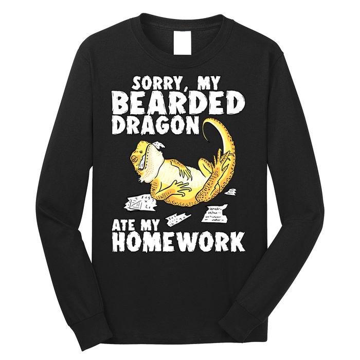 Funny Bearded Dragon Reptile Funny Lizard Bearded Dragon Long Sleeve Shirt