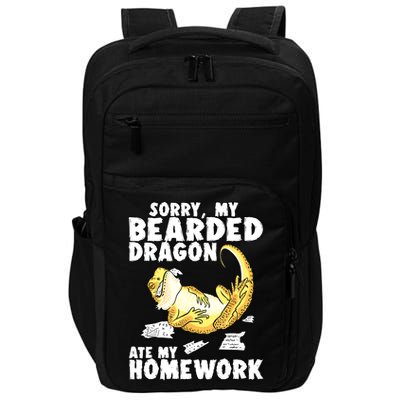 Funny Bearded Dragon Reptile Funny Lizard Bearded Dragon Impact Tech Backpack