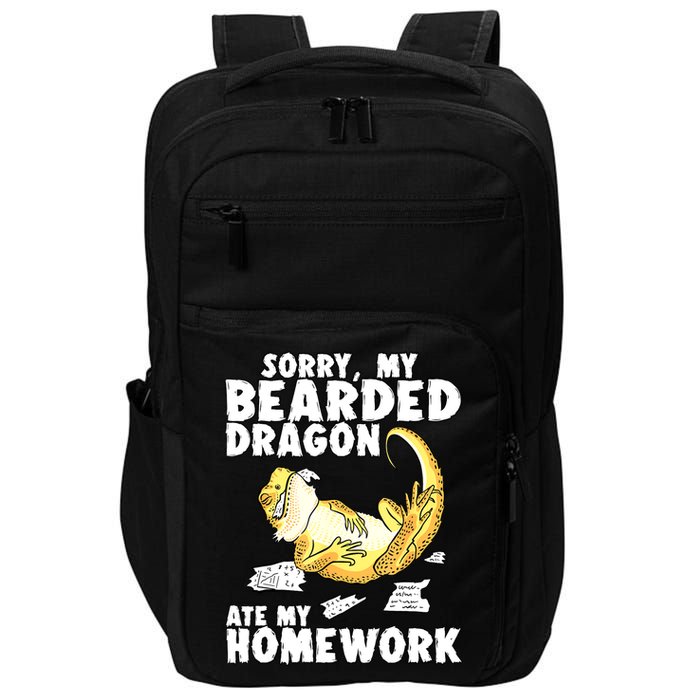 Funny Bearded Dragon Reptile Funny Lizard Bearded Dragon Impact Tech Backpack
