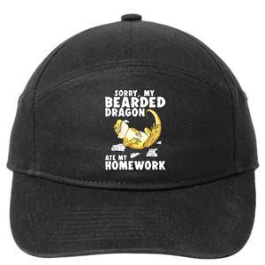 Funny Bearded Dragon Reptile Funny Lizard Bearded Dragon 7-Panel Snapback Hat