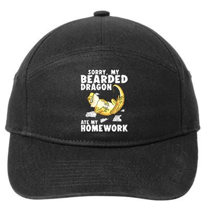 Funny Bearded Dragon Reptile Funny Lizard Bearded Dragon 7-Panel Snapback Hat