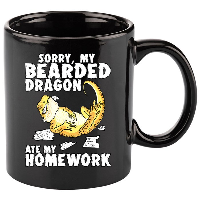 Funny Bearded Dragon Reptile Funny Lizard Bearded Dragon 11oz C Handle Ceramic Mug