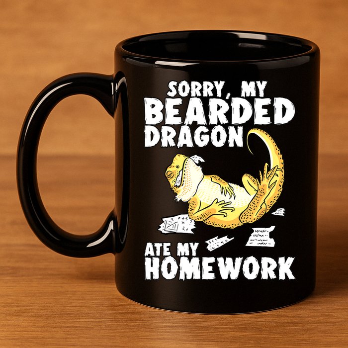Funny Bearded Dragon Reptile Funny Lizard Bearded Dragon 11oz C Handle Ceramic Mug