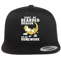 Funny Bearded Dragon Reptile Funny Lizard Bearded Dragon Flat Bill Trucker Hat