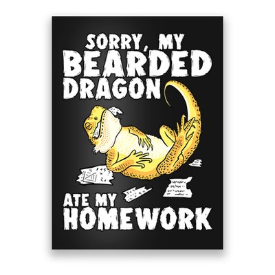 Funny Bearded Dragon Reptile Funny Lizard Bearded Dragon Poster