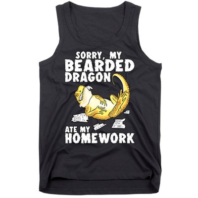 Funny Bearded Dragon Reptile Funny Lizard Bearded Dragon Tank Top