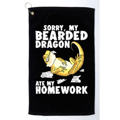 Funny Bearded Dragon Reptile Funny Lizard Bearded Dragon Golf Towel