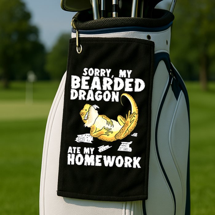 Funny Bearded Dragon Reptile Funny Lizard Bearded Dragon Golf Towel