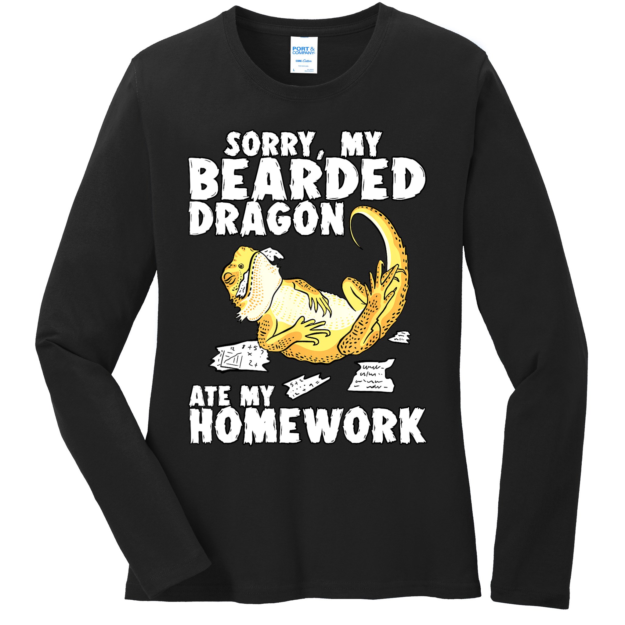 Funny Bearded Dragon Reptile Funny Lizard Bearded Dragon Ladies Long Sleeve Shirt