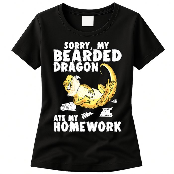 Funny Bearded Dragon Reptile Funny Lizard Bearded Dragon Womens T-Shirt