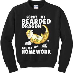 Funny Bearded Dragon Reptile Funny Lizard Bearded Dragon Kids Sweatshirt