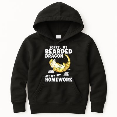 Funny Bearded Dragon Reptile Funny Lizard Bearded Dragon Kids Hoodie