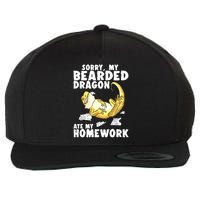 Funny Bearded Dragon Reptile Funny Lizard Bearded Dragon Wool Snapback Cap