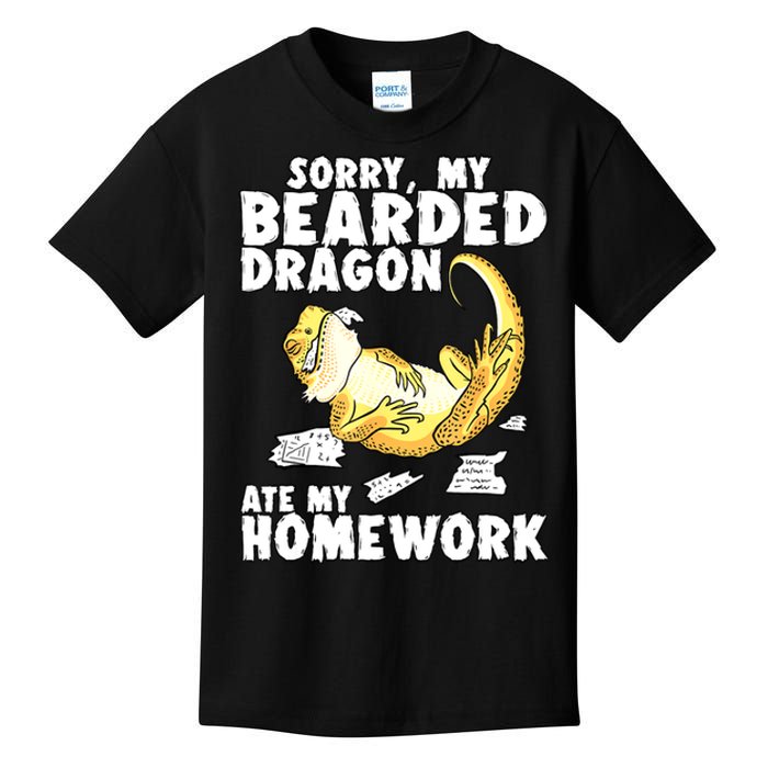 Funny Bearded Dragon Reptile Funny Lizard Bearded Dragon Kids T-Shirt