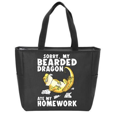 Funny Bearded Dragon Reptile Funny Lizard Bearded Dragon Zip Tote Bag