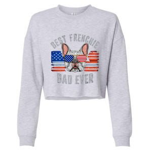 French Bulldog Dad Usa Lover 4th Of July Gift Cropped Pullover Crew