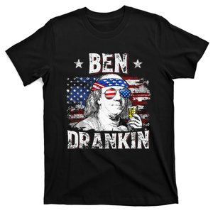 Funny Ben Drankin 4th Of July Usa Flag T-Shirt