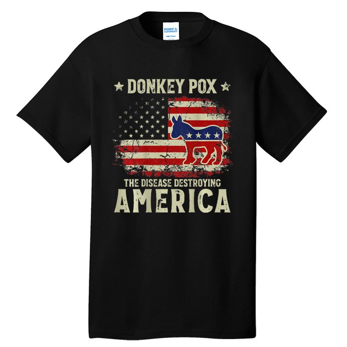 Funny Biden Donkey Pox The Disease Destroying America Back Tall T-Shirt