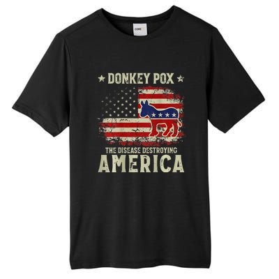 Funny Biden Donkey Pox The Disease Destroying America Back Tall Fusion ChromaSoft Performance T-Shirt