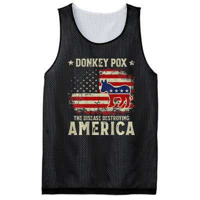 Funny Biden Donkey Pox The Disease Destroying America Back Mesh Reversible Basketball Jersey Tank